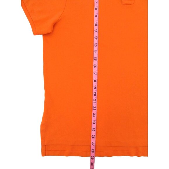 Polo Ralph Lauren Polo Shirt XL Orange Custom Fit Green Pony Logo Short Sleeve - Picture 10 of 15